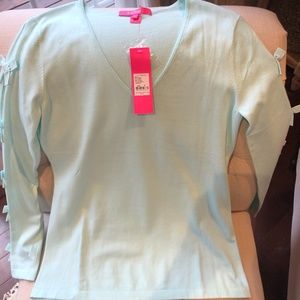 NWT Lilly Pulitzer V neck sweater, Seafoam green